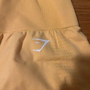Yellow gym shark spandex shorts